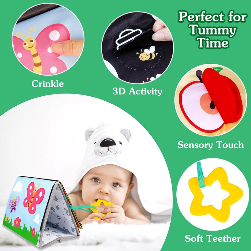 Aboosam Store Tummy Time Mirror Baby Toys - Black and White High Contrast Baby Visual Stimulating Mirror Toys for Newborn - Montessori Infant Sensory Crinkle Toy for Babies Gifts 0 3 6 9 Months - Image 5